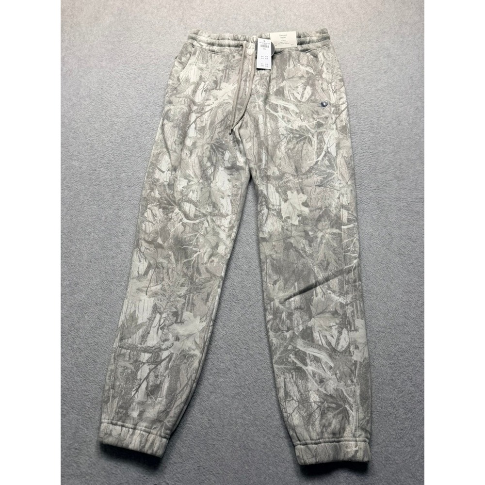 American Eagle Real Tree Camo Joggers Mens S Gray White Fleece Sweatpants NEW